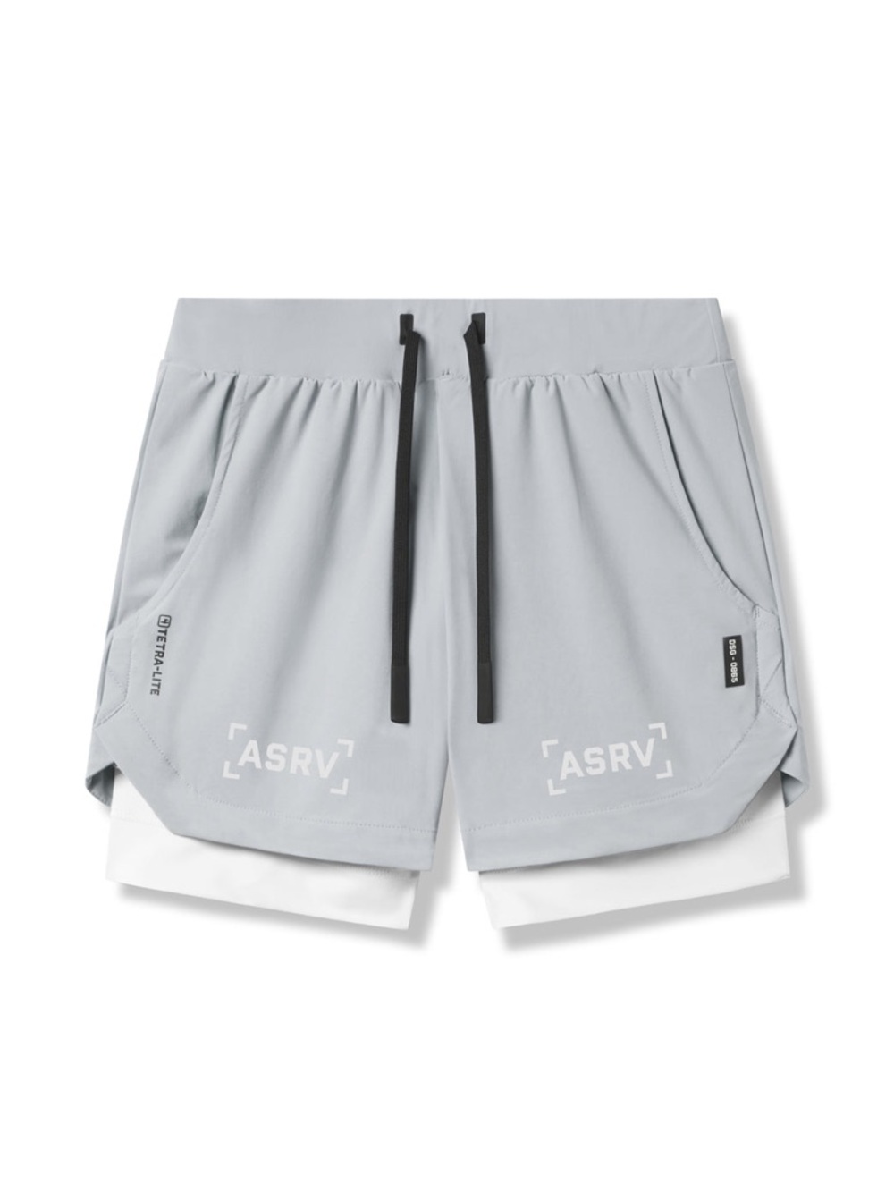 ASRV Gray Performance Shorts with White Liner